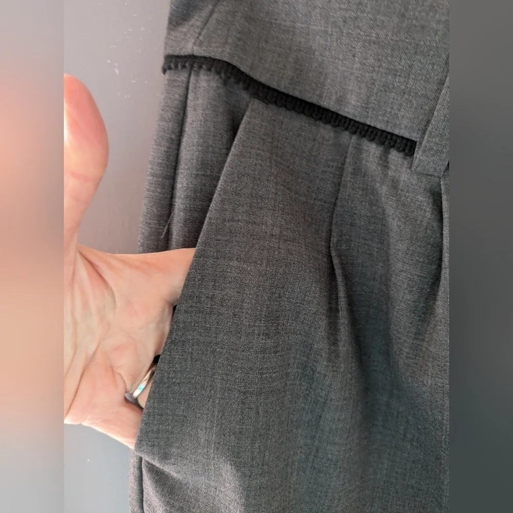 J. Crew Women's Gray Wool Blend Tailored Pants 14